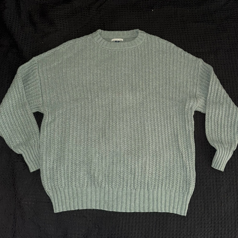 American Eagle Outfitters Textured Light Teal Sweater